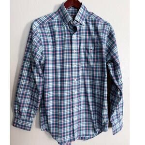 VINEYARD VINES blue pink plaid performance classic fit Tucker button down shirt